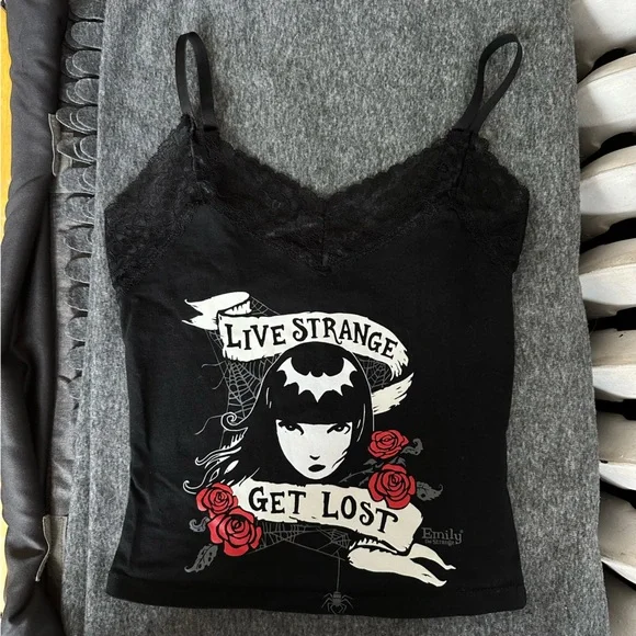 Emily the strange black lace tank top - Picture 2 of 5